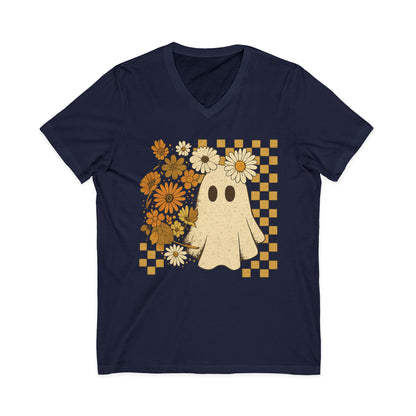 Floral Ghost - Short Sleeve V Neck