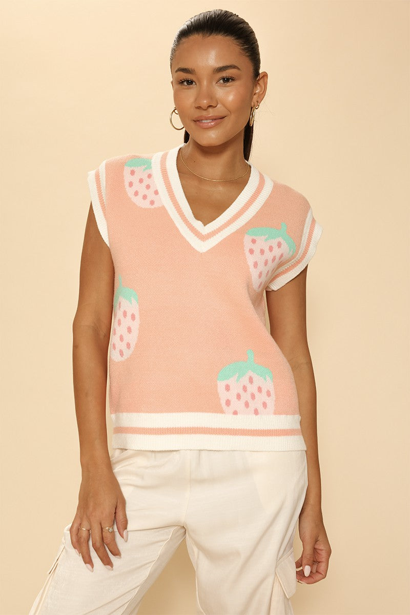 Strawberry Knit Vest