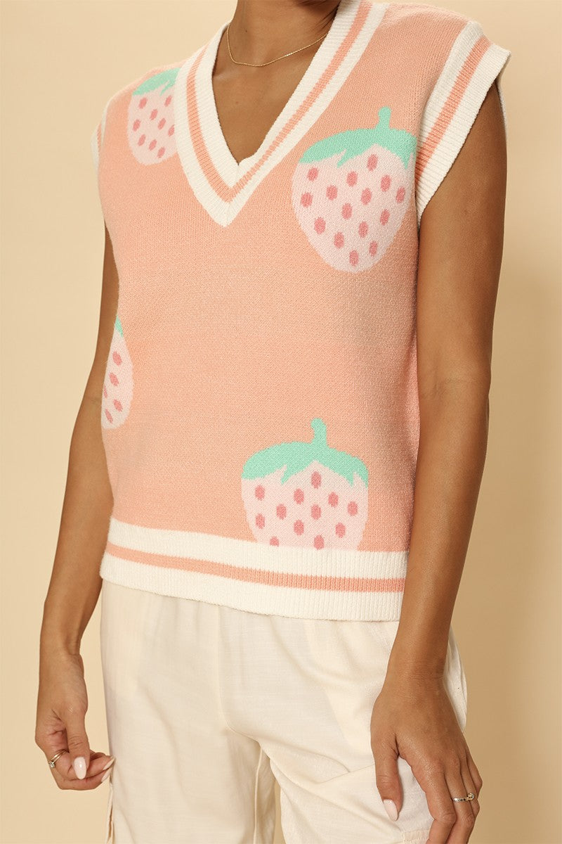 Strawberry Knit Vest