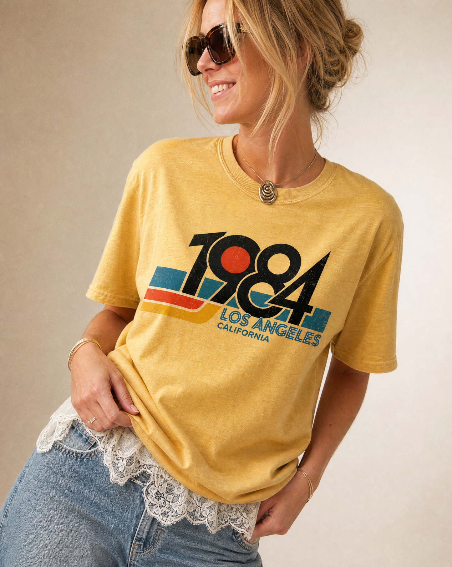 1984 LA -  Relaxed Fit Vintage Wash T Shirt