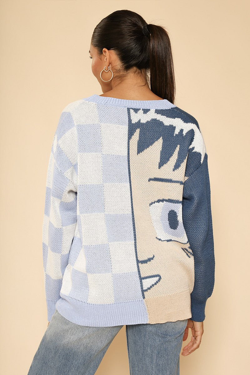 Anime Checkered Cardigan