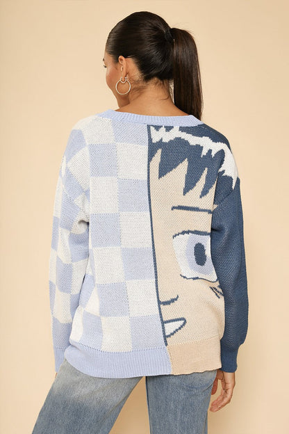Anime Checkered Cardigan