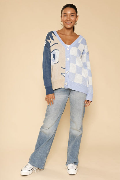 Anime Checkered Cardigan