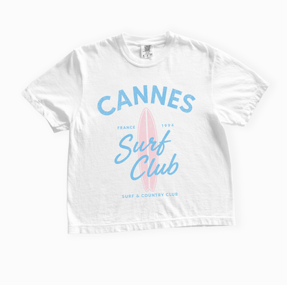 Cannes Surf Club - Comfort Colors Boxy Cropped Tee