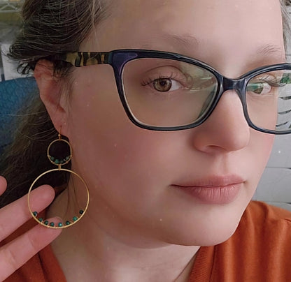 Gemstone Wrapped Dangle Earrings, Gifted To Joanna Gaines