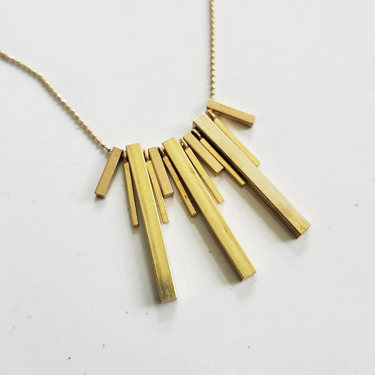 Beaded Brass Bar Bib Necklaces, Gifted To Britney Spears