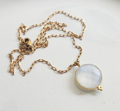 Moonstone Medallion Dangle Earrings and Pendant Necklace