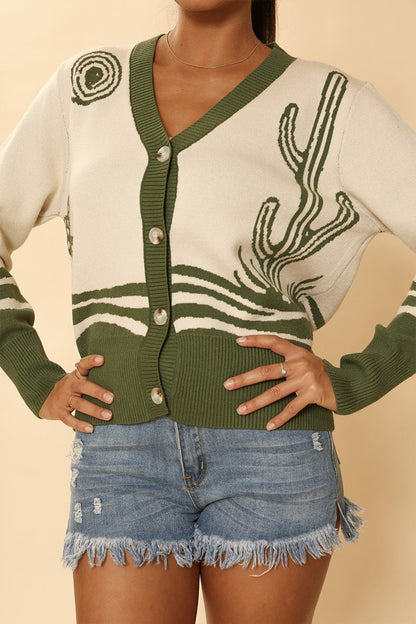 Desert Cactus Knit Cardigan
