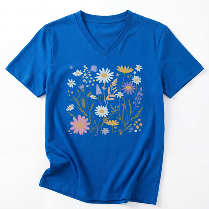 Flower Power - Short Sleeve V-Neck Tee