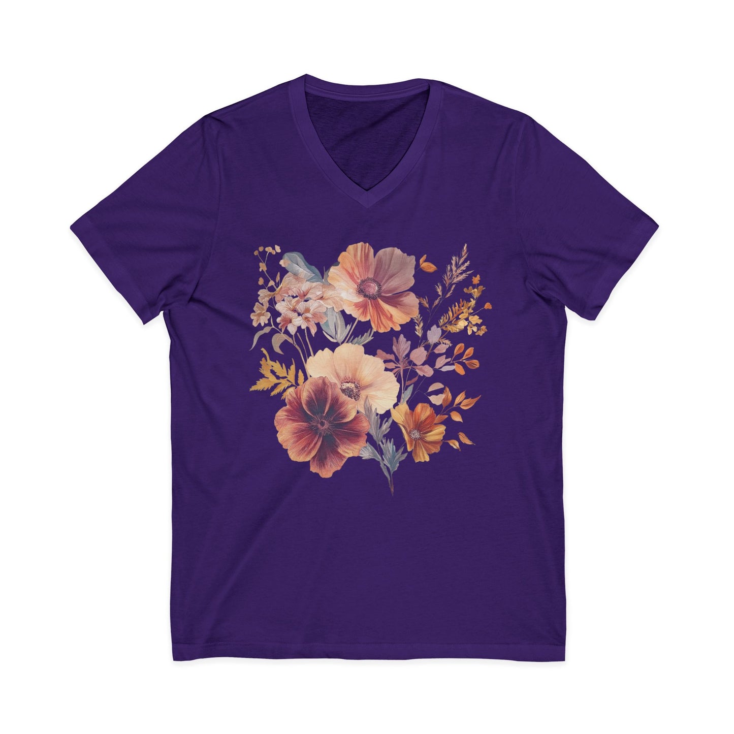 Sunset Floral - Short Sleeve V Neck