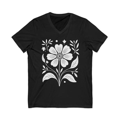Petalis Blanco - Short Sleeve V Neck