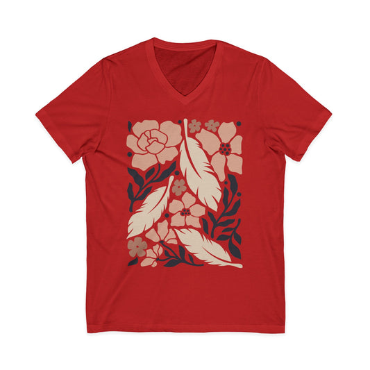 Feathers - Short Sleeve V Neck