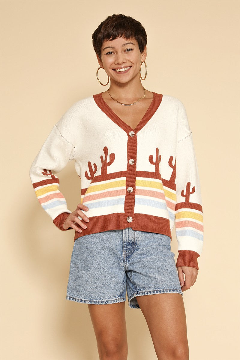 Desert Retro Stripe Cardigan