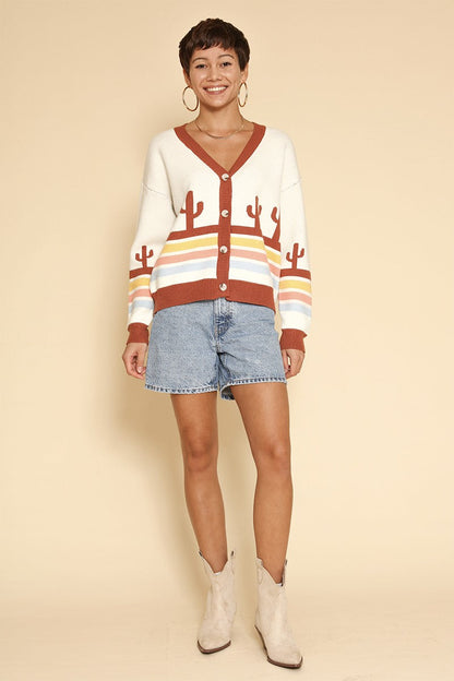 Desert Retro Stripe Cardigan
