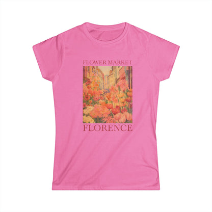 Flower Market, Vintage Distressed Poster - Women's Softstyle Tee