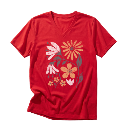 Field of Bloom - Short Sleeve V-Neck Tee