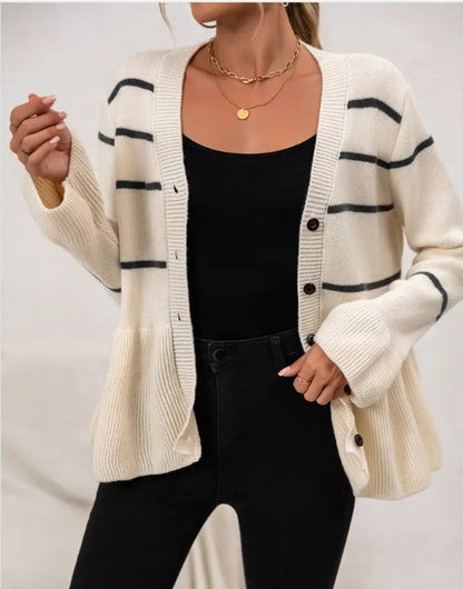Striped Ribbed Cardigan