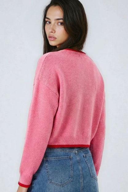 Strawberry Print Knit Sweater