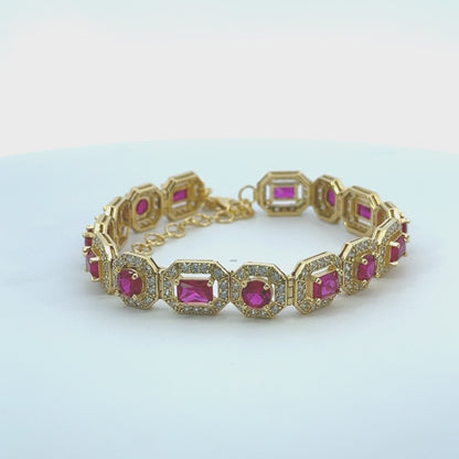 Whistledown Ruby Gemstone Bracelet Gold