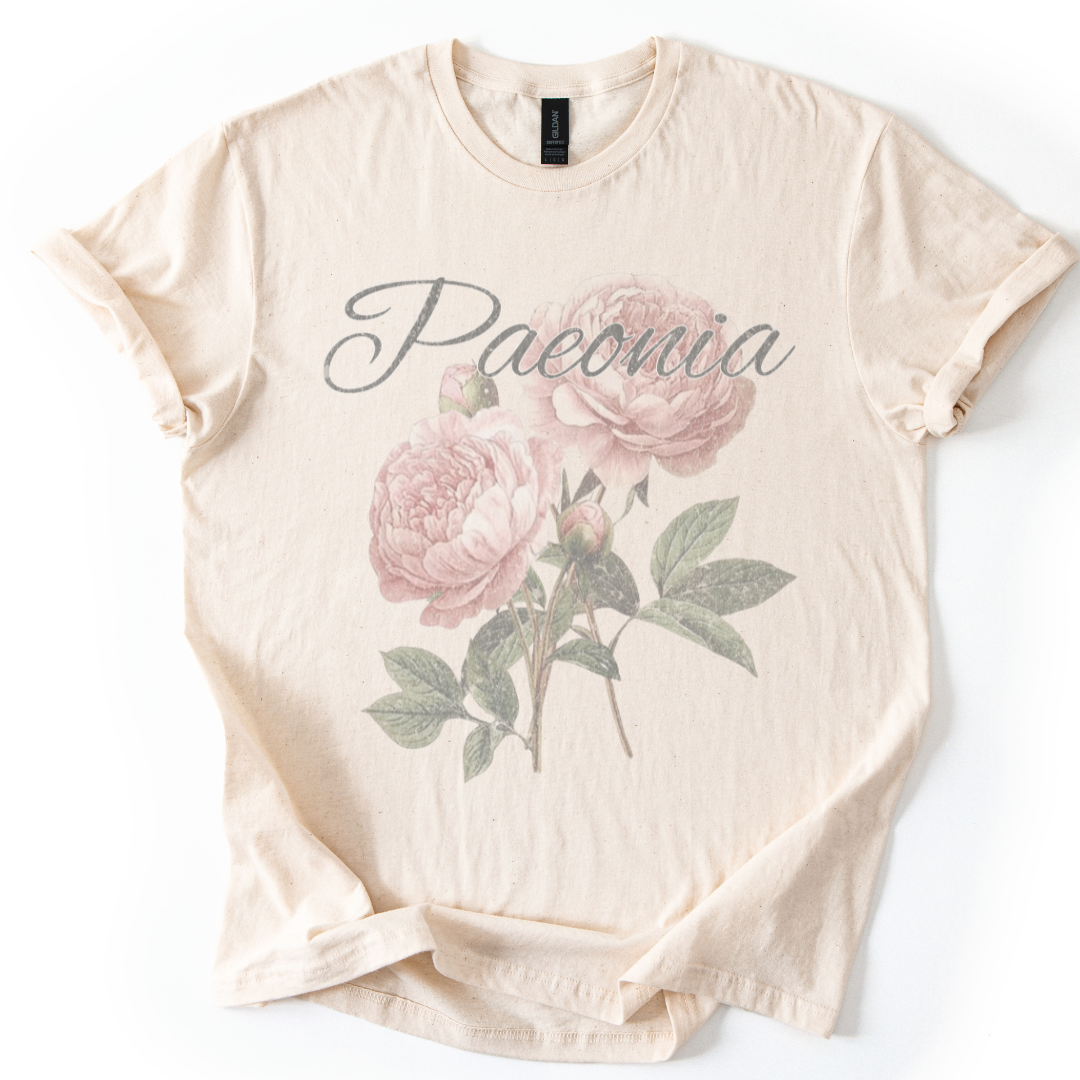Paeonia, Vintage Tee  - Gildan Lightweight Premium T Shirt