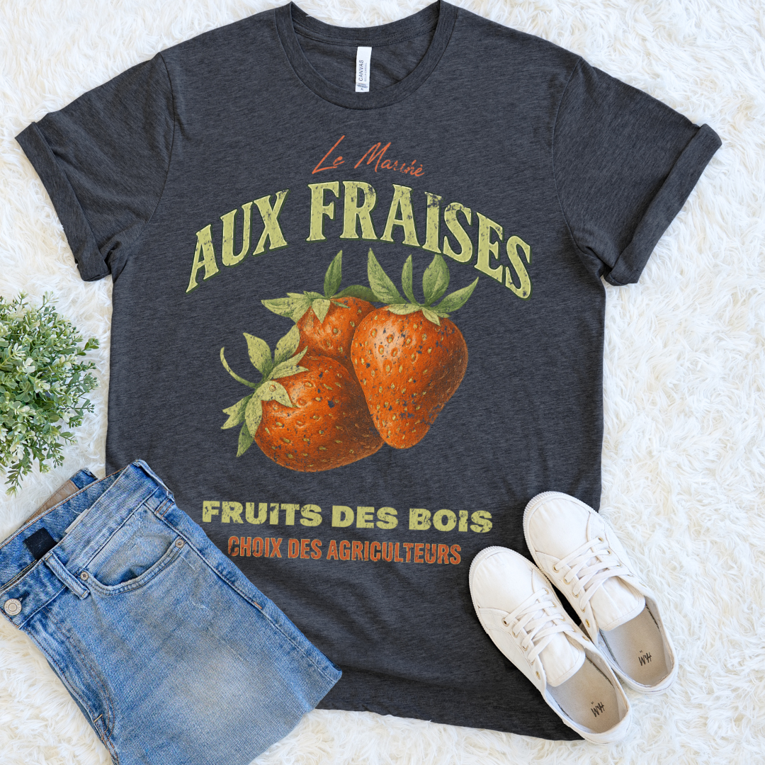 Aux Fraises - Bella Canvas Super Soft Fitted T Shirt
