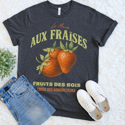 Aux Fraises - Bella Canvas Super Soft Fitted T Shirt