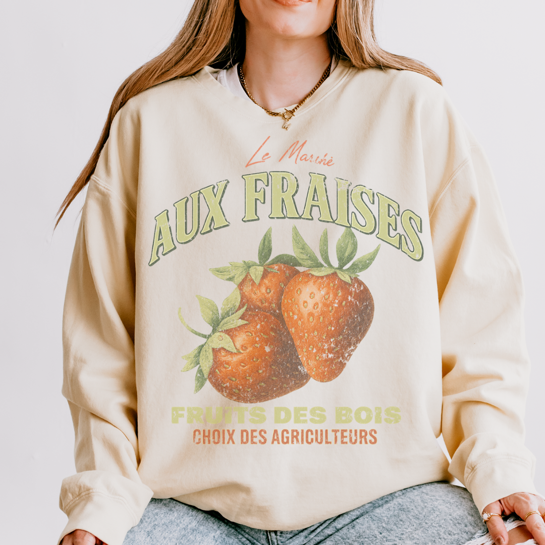 Aux Fraises - Comfort Colors Lightweight Sweatshirt