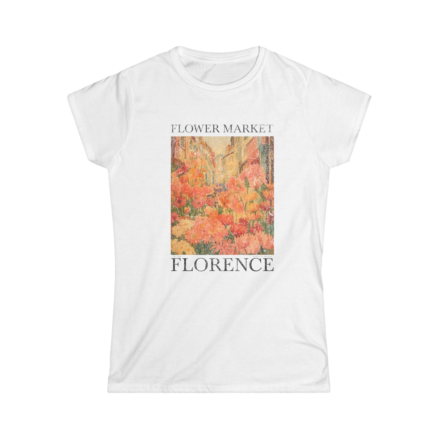 Flower Market, Vintage Distressed Poster - Women's Cut Fitted Tee