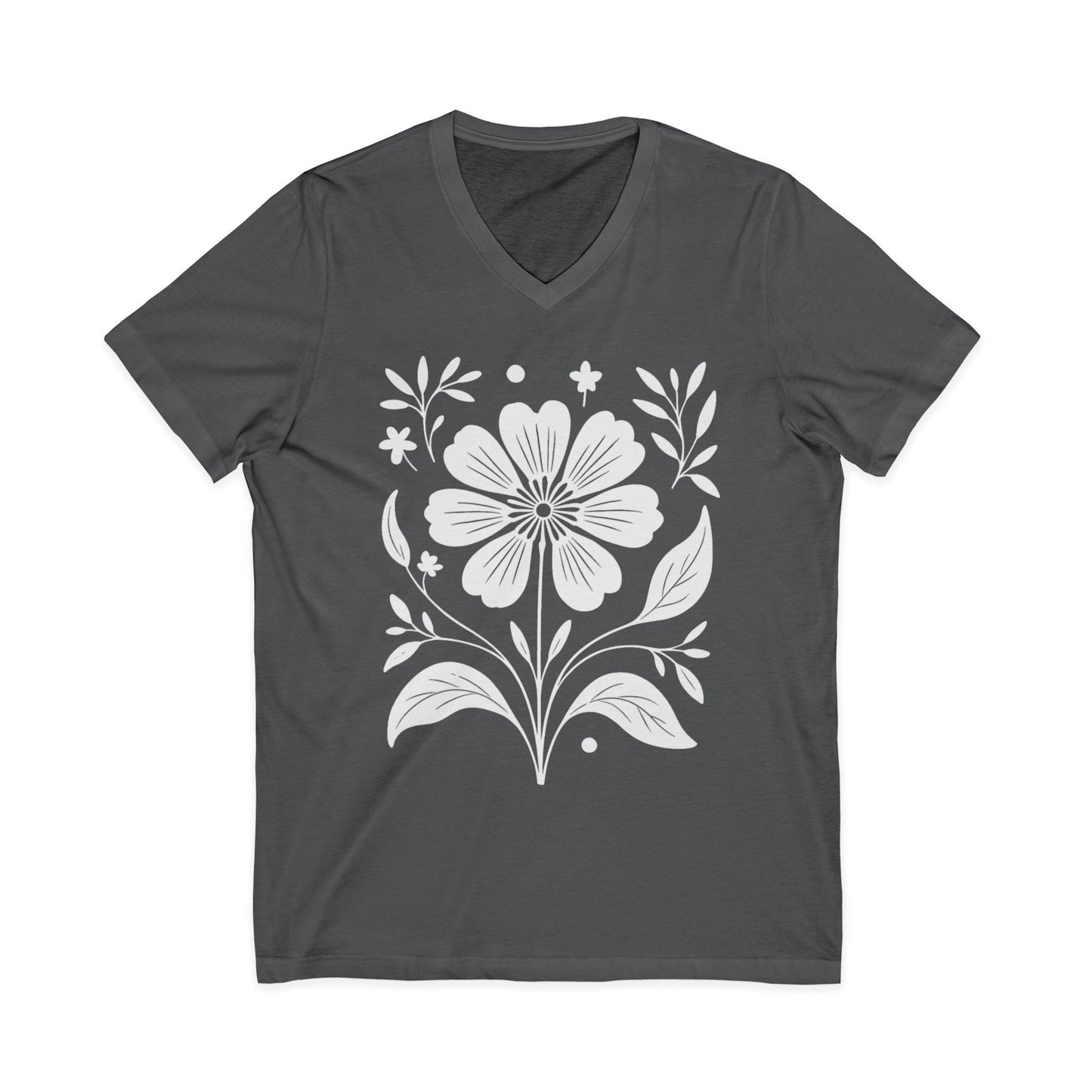 Petalis Blanco - Short Sleeve V Neck