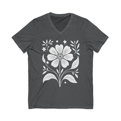 Petalis Blanco - Short Sleeve V Neck