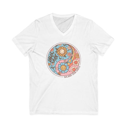Flowers and Yang - Short Sleeve V Neck