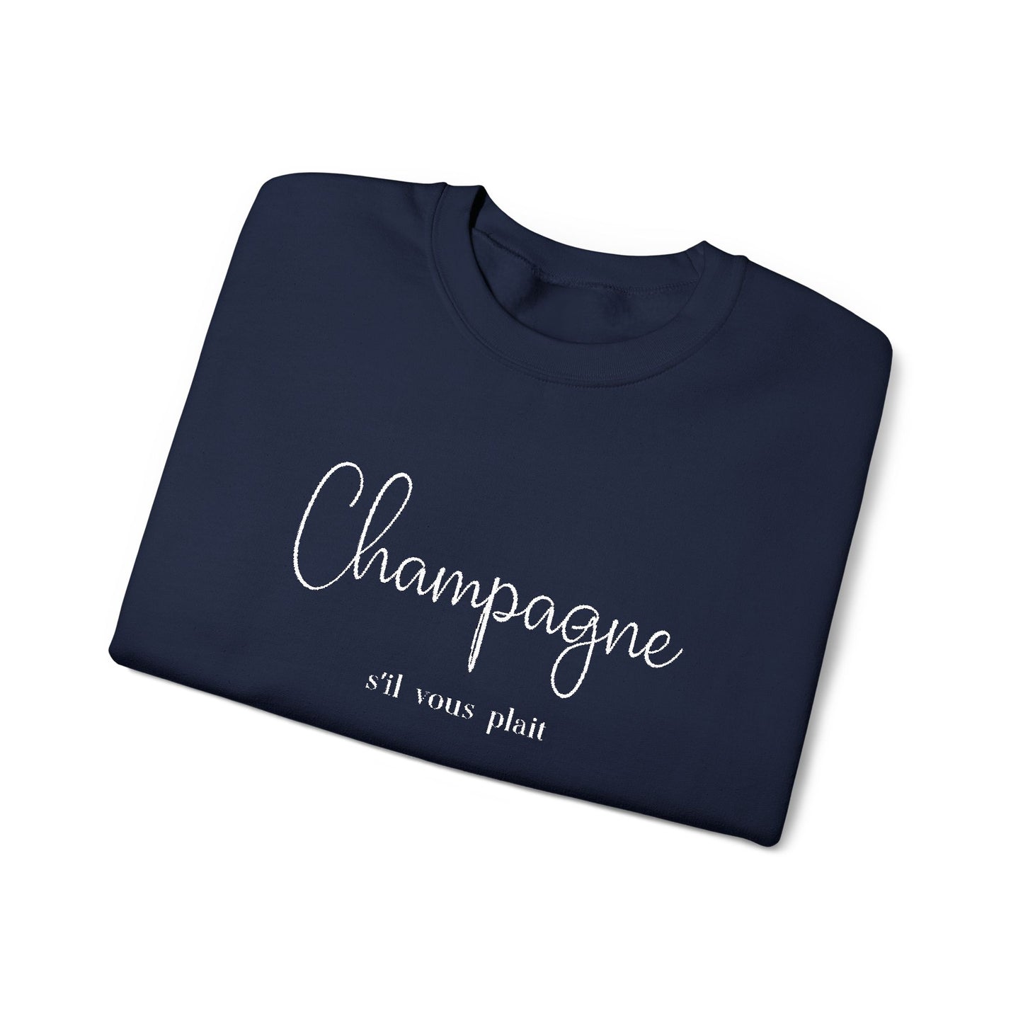 Champagne, s'il vous plait.  - Embroidery,  Crewneck