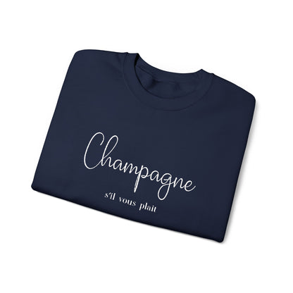 Champagne, s'il vous plait.  - Embroidery,  Crewneck