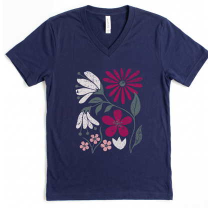 Field of Bloom - Short Sleeve V-Neck Tee