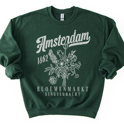 Amsterdam Flower Market - Crewneck Fleece Sweatshirt