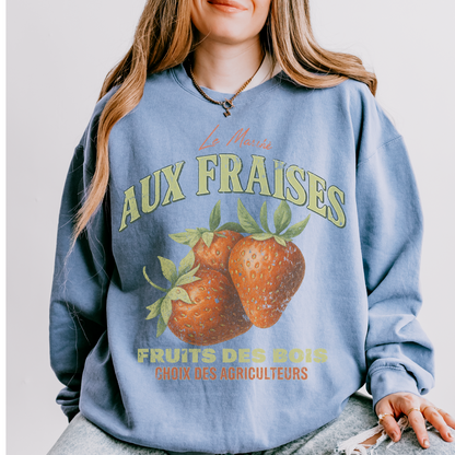Aux Fraises - Comfort Colors Lightweight Sweatshirt
