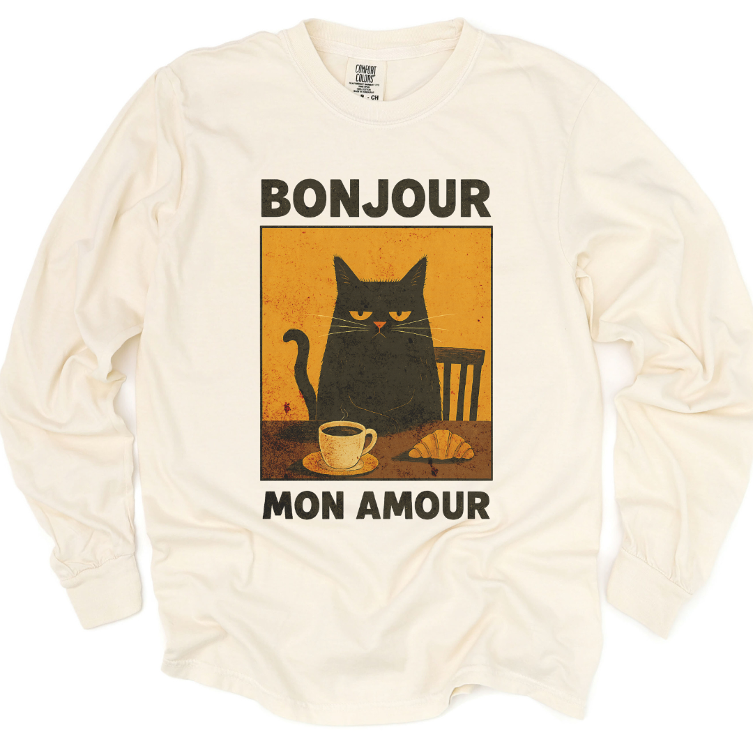 Bonjour Mon Amour - Comfort Colors Premium Long Sleeve T Shirt