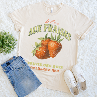 Aux Fraises - Bella Canvas Super Soft Fitted T Shirt