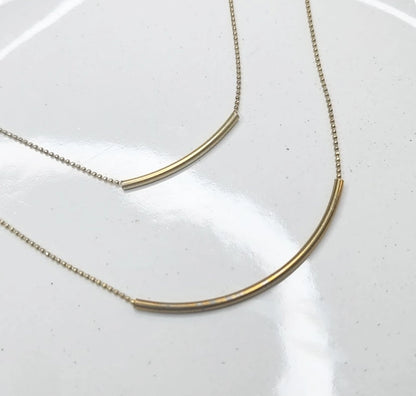 Threaded Brass Beaded Layering Focal Necklaces On Ball Chain