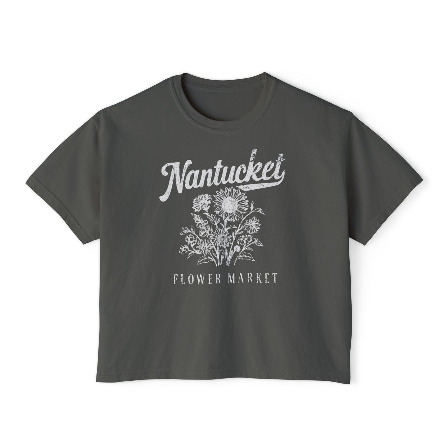 Nantucket Flower Market - Comfort Colors Boxy Cropped Tee