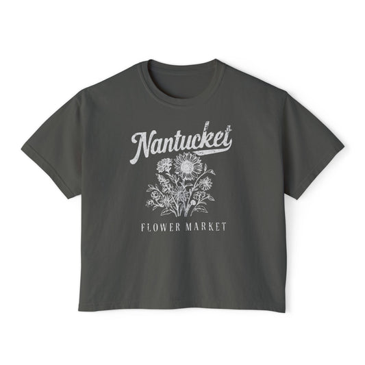 Nantucket Flower Market - Comfort Colors Boxy Cropped Tee