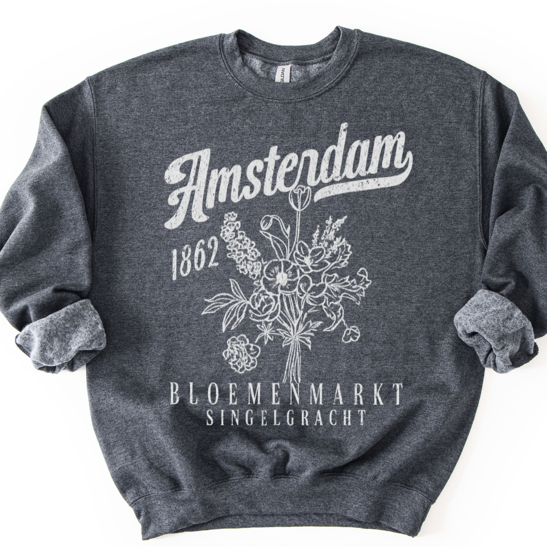 Amsterdam Flower Market - Crewneck Fleece Sweatshirt