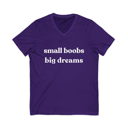 Small Boobs Big Dreams - Short Sleeve V Neck