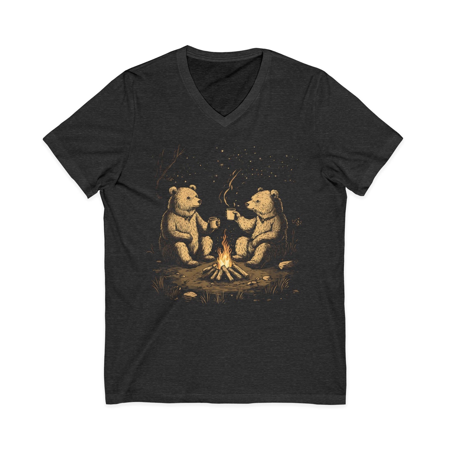 Camping Bears - Short Sleeve V Neck