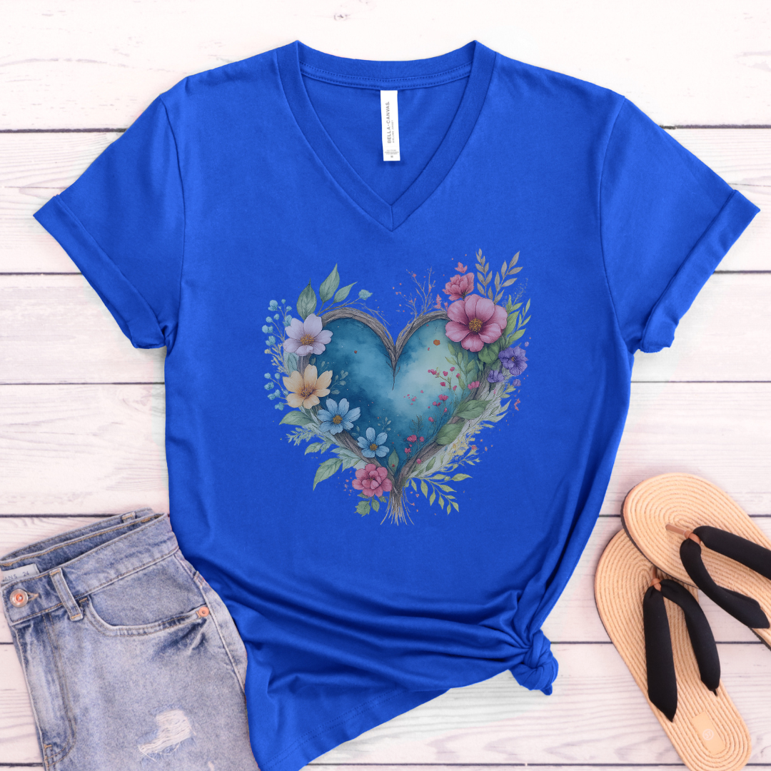 Natures Embrace - Short Sleeve V-Neck Tee