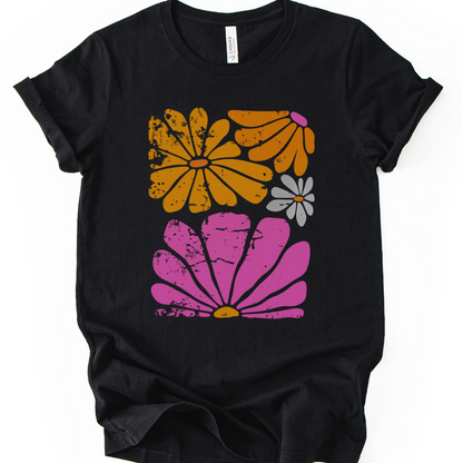 Sunbloom Boho Vintage Floral - Bella Canvas Super Soft Fitted T Shirt