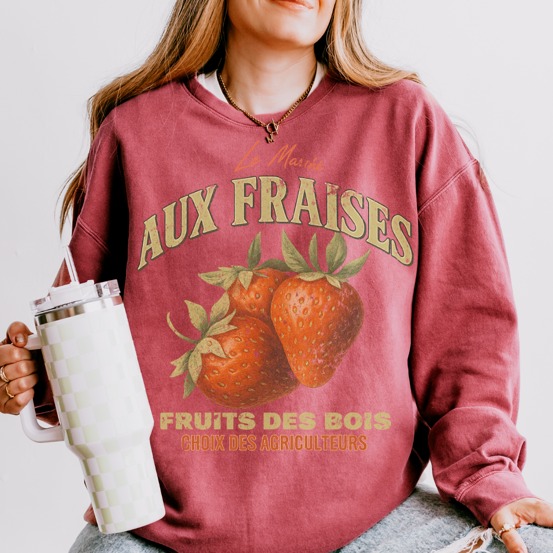Aux Fraises - Comfort Colors Lightweight Sweatshirt