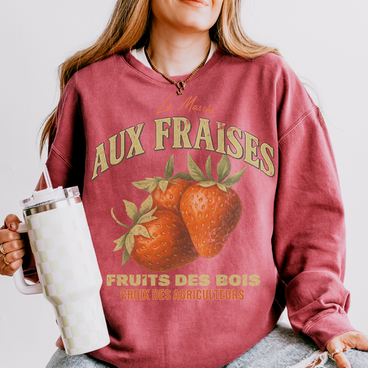 Aux Fraises - Comfort Colors Lightweight Sweatshirt