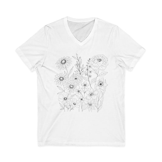 Petal Cartography - Short Sleeve V Neck