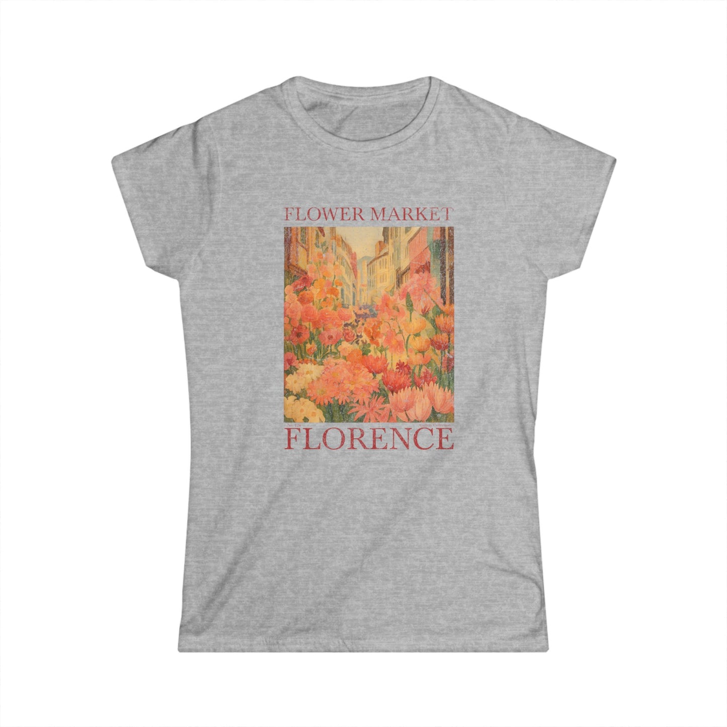 Flower Market, Vintage Distressed Poster - Women's Softstyle Tee